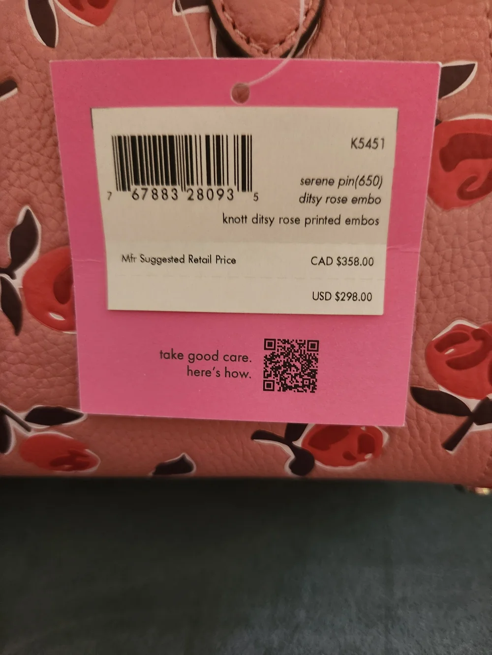 Kate Spade Knott Ditsy Rose Leather Satchel